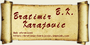Bratimir Karajović vizit kartica